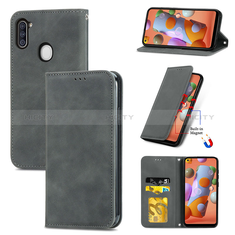 Handytasche Stand Schutzhülle Flip Leder Hülle S04D für Samsung Galaxy A11