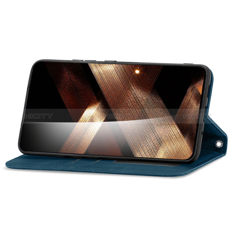 Handytasche Stand Schutzhülle Flip Leder Hülle S04D für Samsung Galaxy A15 4G groß