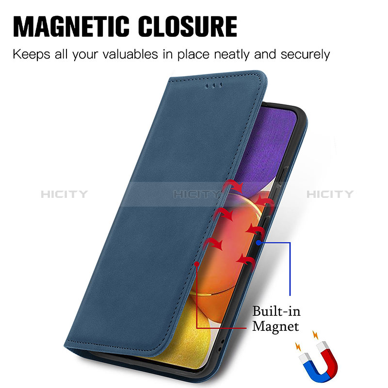 Handytasche Stand Schutzhülle Flip Leder Hülle S04D für Samsung Galaxy A15 4G groß