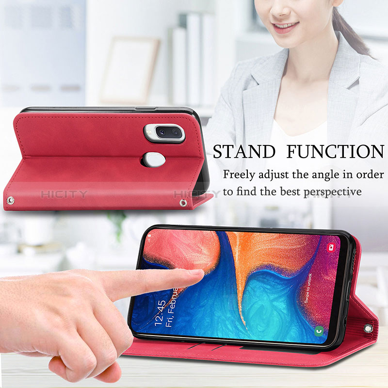 Handytasche Stand Schutzhülle Flip Leder Hülle S04D für Samsung Galaxy A20e