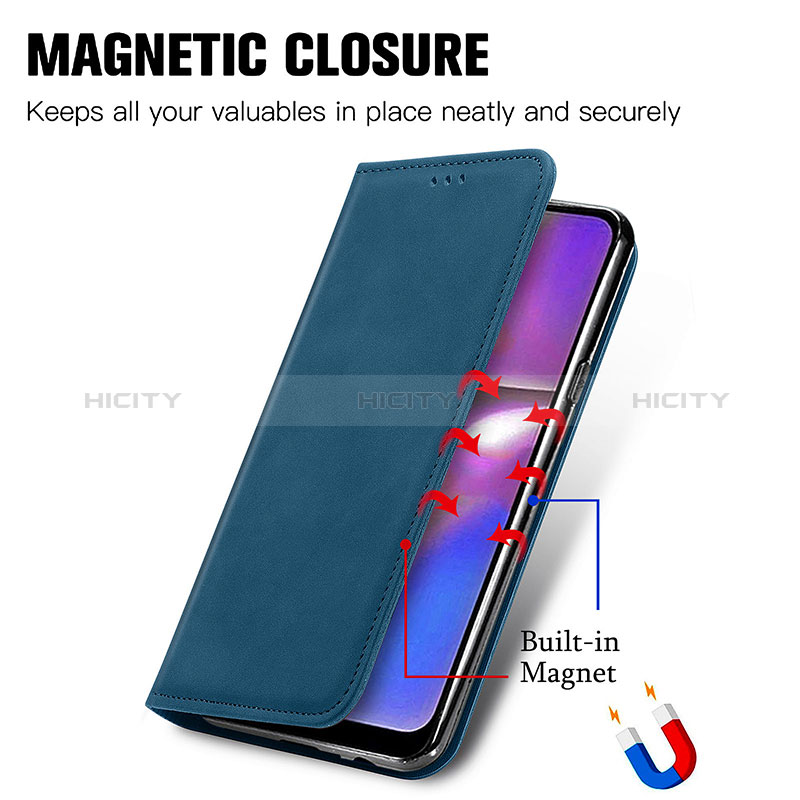 Handytasche Stand Schutzhülle Flip Leder Hülle S04D für Samsung Galaxy A20s groß