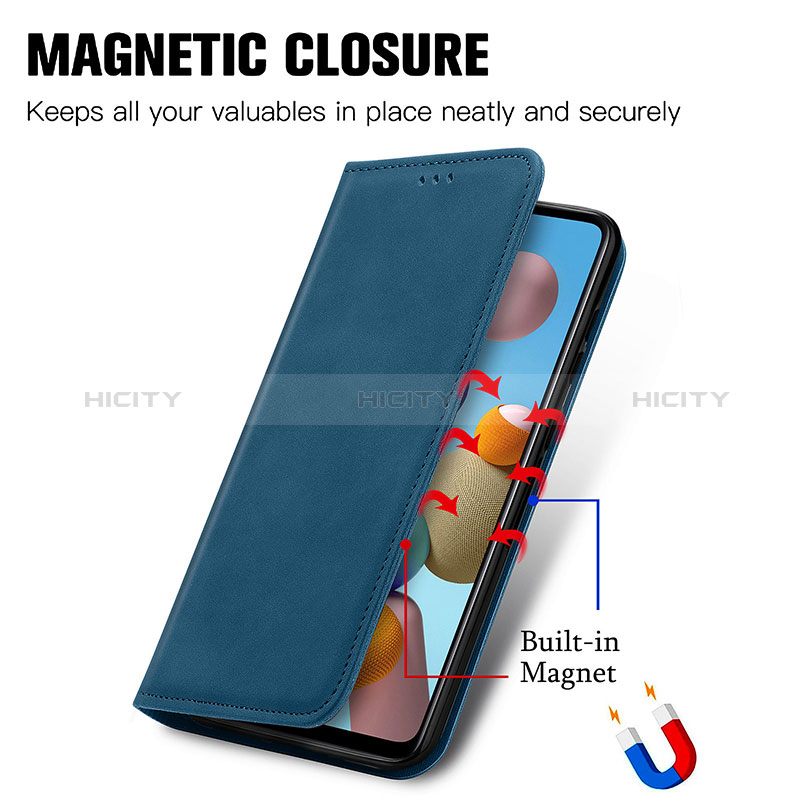 Handytasche Stand Schutzhülle Flip Leder Hülle S04D für Samsung Galaxy A21s