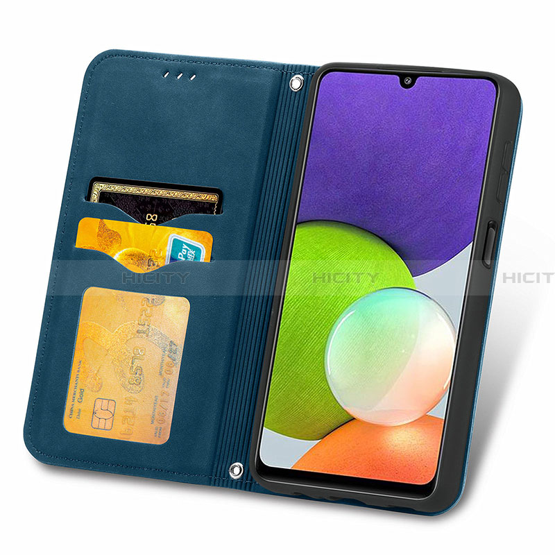 Handytasche Stand Schutzhülle Flip Leder Hülle S04D für Samsung Galaxy A22 4G groß