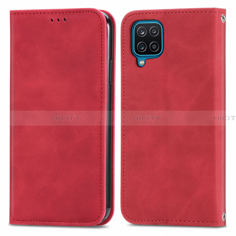 Handytasche Stand Schutzhülle Flip Leder Hülle S04D für Samsung Galaxy A22 4G Rot Plus