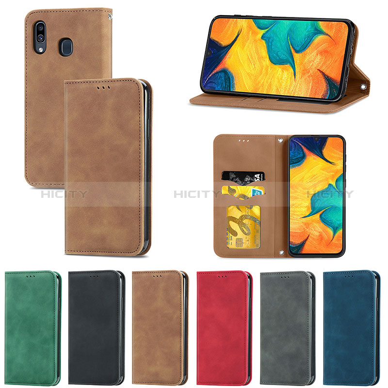 Handytasche Stand Schutzhülle Flip Leder Hülle S04D für Samsung Galaxy A30