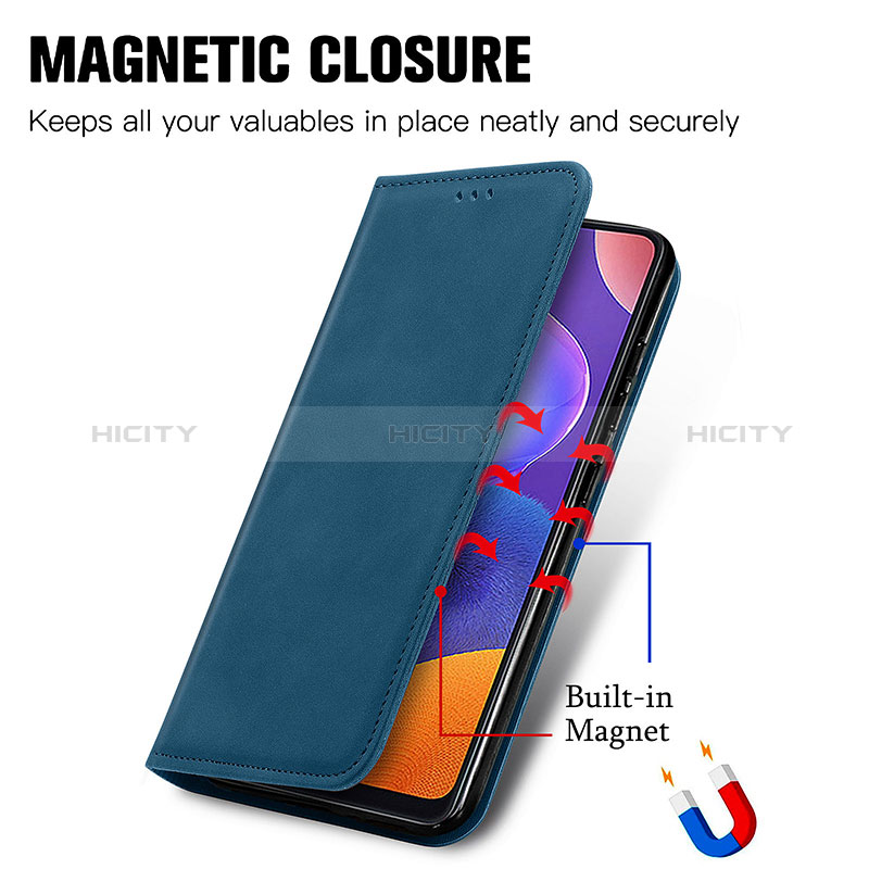 Handytasche Stand Schutzhülle Flip Leder Hülle S04D für Samsung Galaxy A31 groß