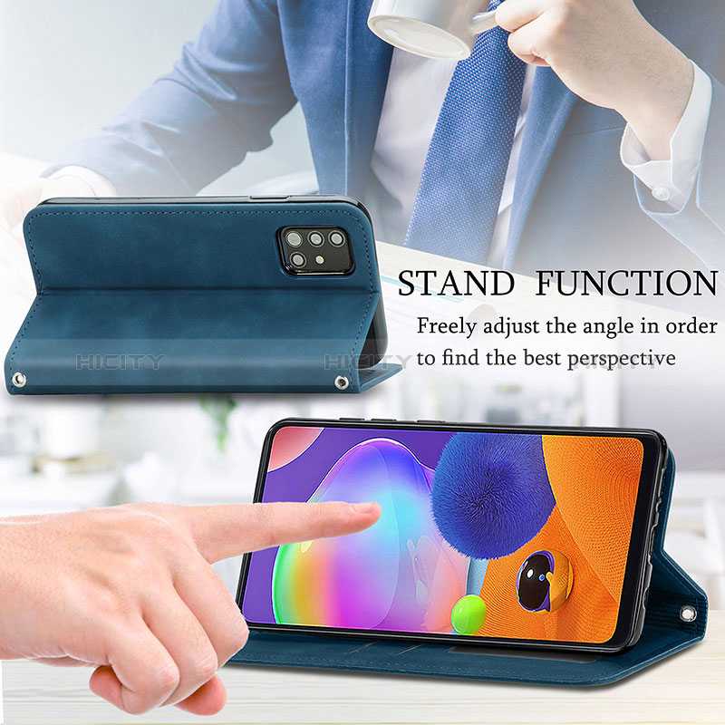 Handytasche Stand Schutzhülle Flip Leder Hülle S04D für Samsung Galaxy A31