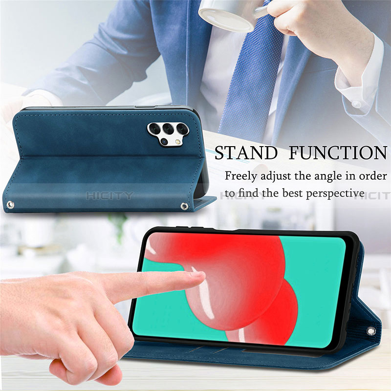 Handytasche Stand Schutzhülle Flip Leder Hülle S04D für Samsung Galaxy A32 5G groß