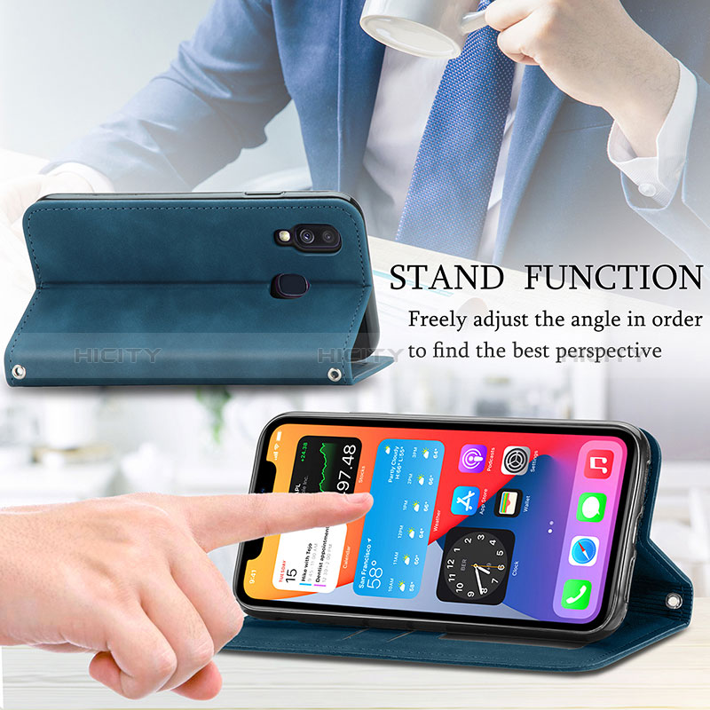 Handytasche Stand Schutzhülle Flip Leder Hülle S04D für Samsung Galaxy A40