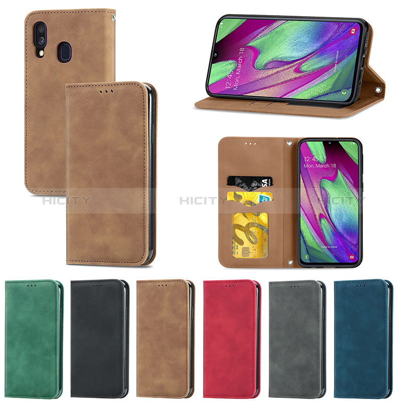 Handytasche Stand Schutzhülle Flip Leder Hülle S04D für Samsung Galaxy A40