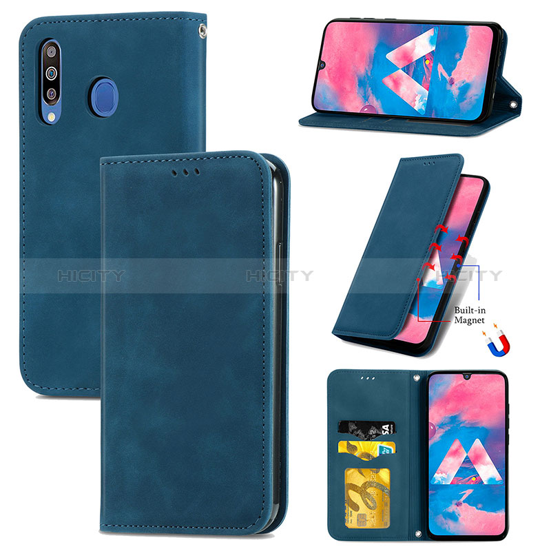 Handytasche Stand Schutzhülle Flip Leder Hülle S04D für Samsung Galaxy A40s groß