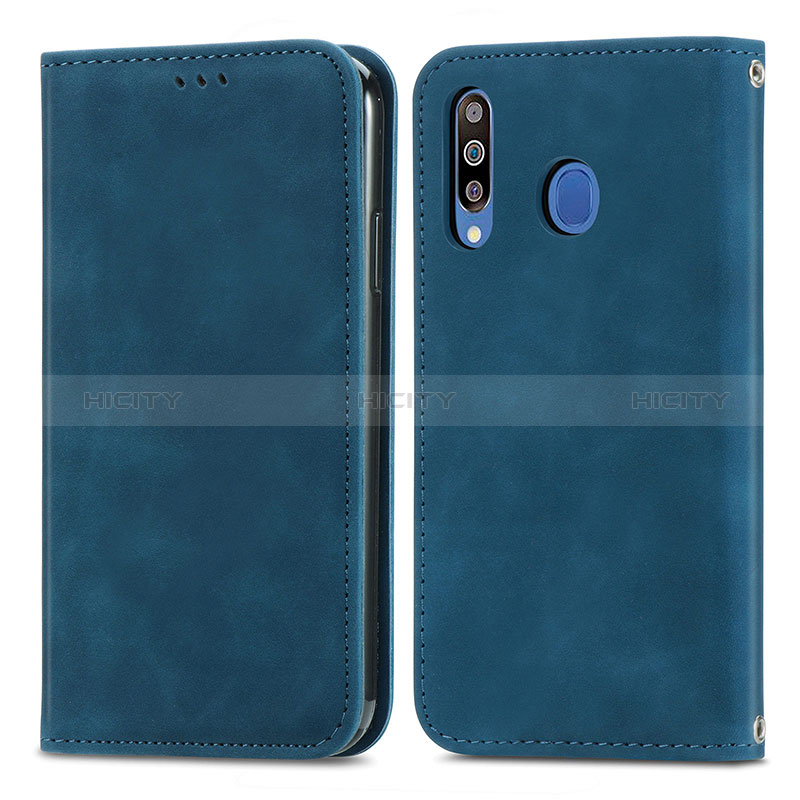 Handytasche Stand Schutzhülle Flip Leder Hülle S04D für Samsung Galaxy A40s Blau