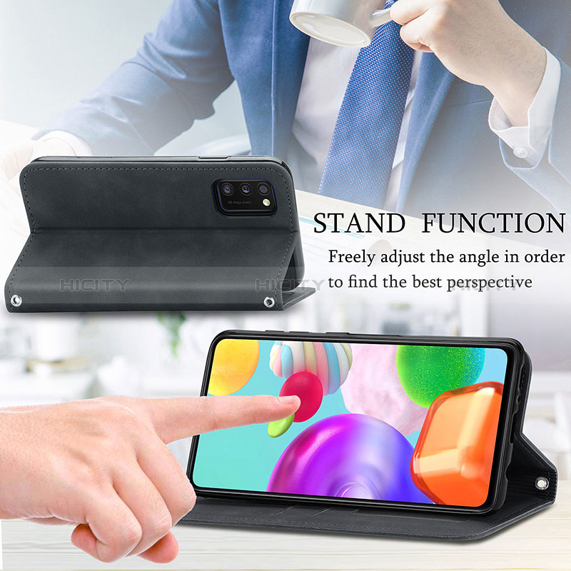 Handytasche Stand Schutzhülle Flip Leder Hülle S04D für Samsung Galaxy A41