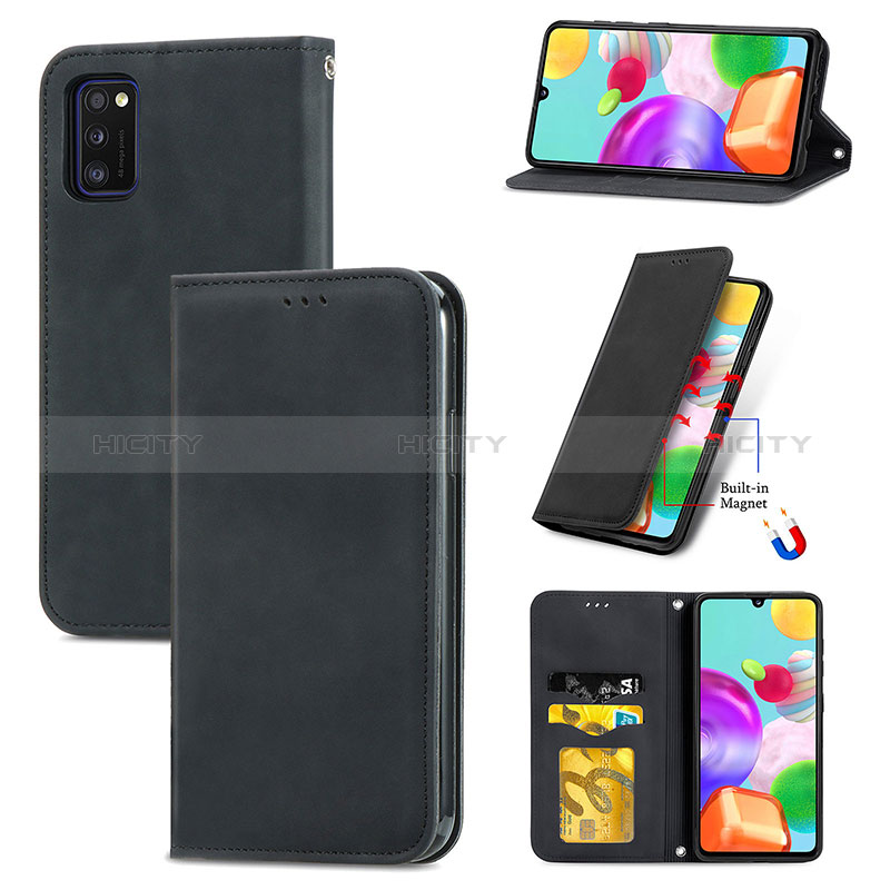 Handytasche Stand Schutzhülle Flip Leder Hülle S04D für Samsung Galaxy A41