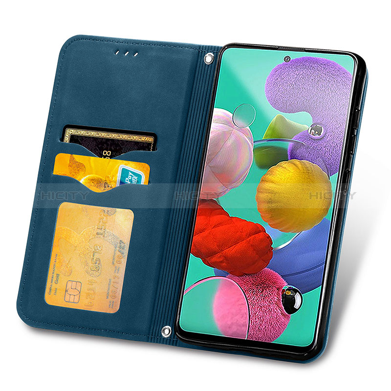 Handytasche Stand Schutzhülle Flip Leder Hülle S04D für Samsung Galaxy A51 5G groß