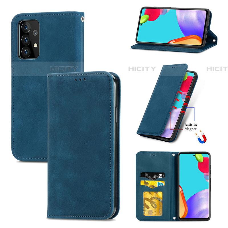 Handytasche Stand Schutzhülle Flip Leder Hülle S04D für Samsung Galaxy A52 4G