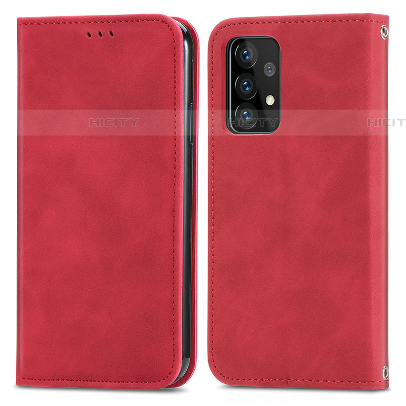 Handytasche Stand Schutzhülle Flip Leder Hülle S04D für Samsung Galaxy A52 4G Rot