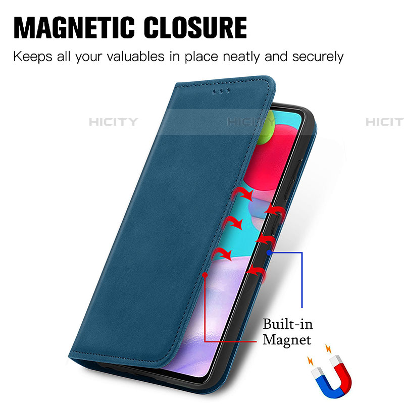 Handytasche Stand Schutzhülle Flip Leder Hülle S04D für Samsung Galaxy A52 5G groß