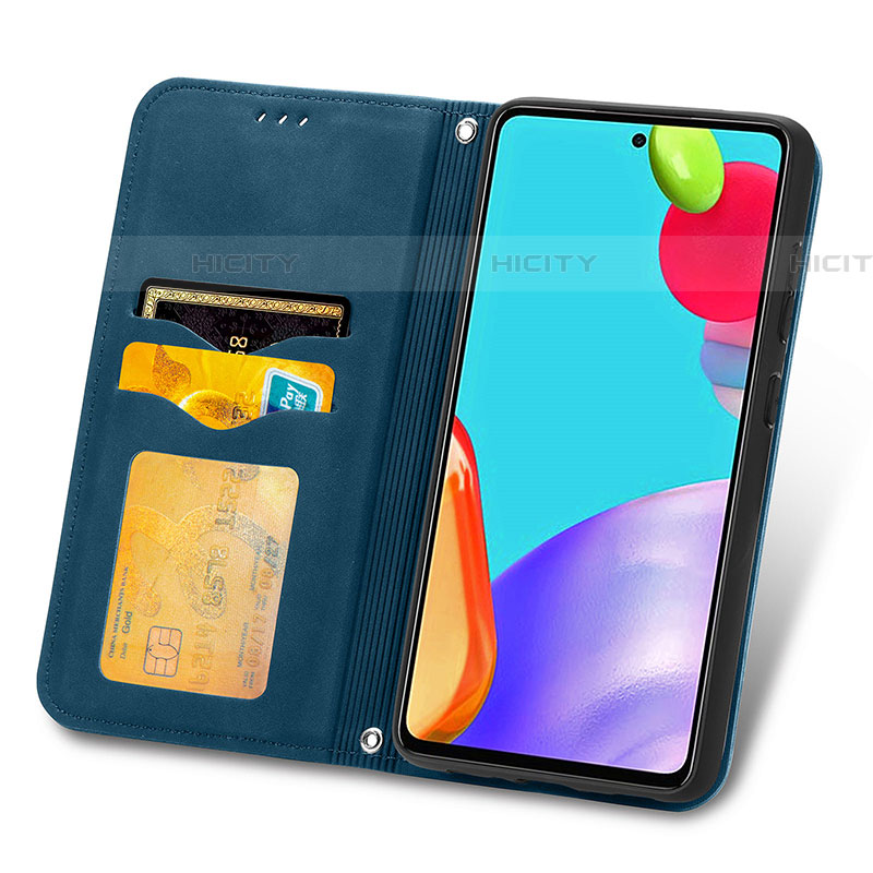 Handytasche Stand Schutzhülle Flip Leder Hülle S04D für Samsung Galaxy A52 5G groß