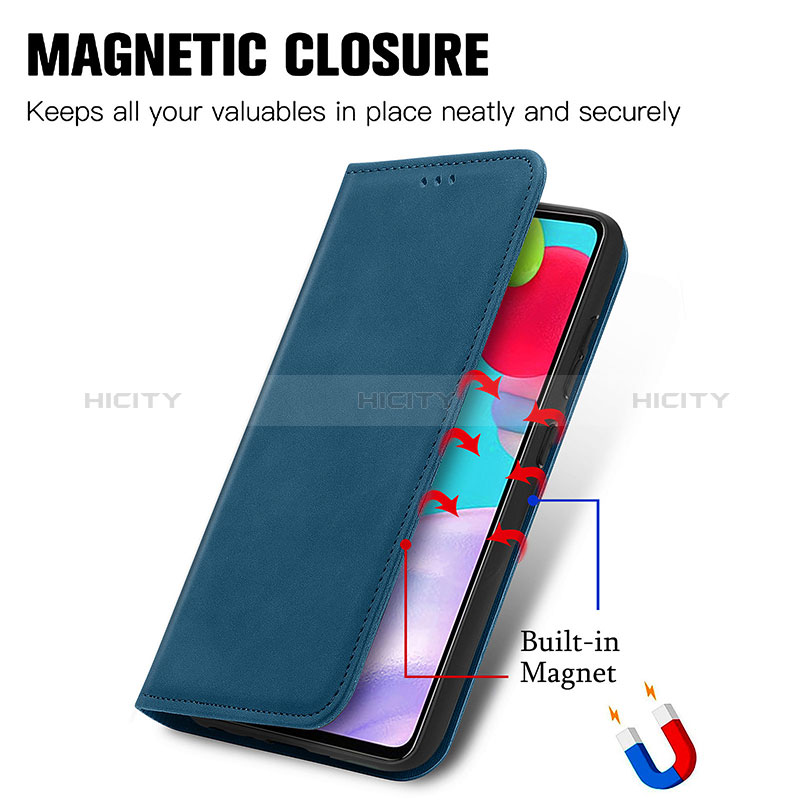 Handytasche Stand Schutzhülle Flip Leder Hülle S04D für Samsung Galaxy A52s 5G groß