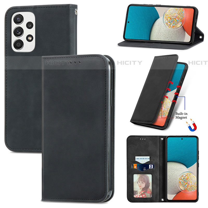 Handytasche Stand Schutzhülle Flip Leder Hülle S04D für Samsung Galaxy A53 5G groß