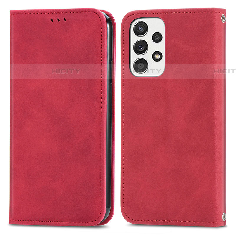 Handytasche Stand Schutzhülle Flip Leder Hülle S04D für Samsung Galaxy A53 5G Rot