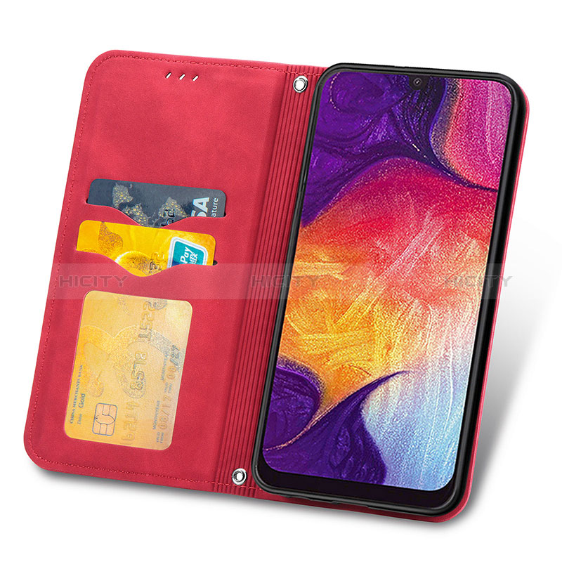 Handytasche Stand Schutzhülle Flip Leder Hülle S04D für Samsung Galaxy A70 groß