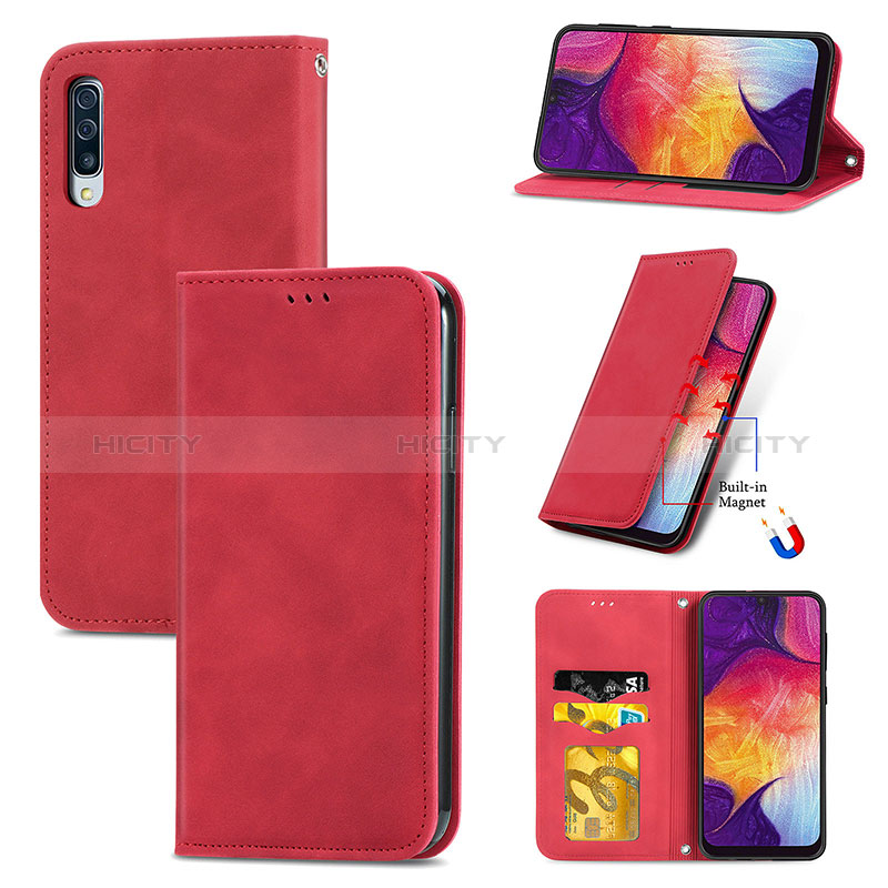 Handytasche Stand Schutzhülle Flip Leder Hülle S04D für Samsung Galaxy A70S groß