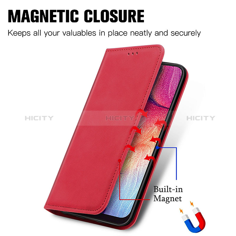 Handytasche Stand Schutzhülle Flip Leder Hülle S04D für Samsung Galaxy A70S groß