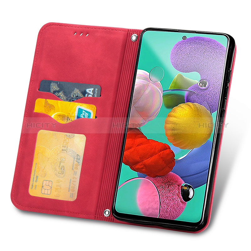 Handytasche Stand Schutzhülle Flip Leder Hülle S04D für Samsung Galaxy A71 4G A715 groß