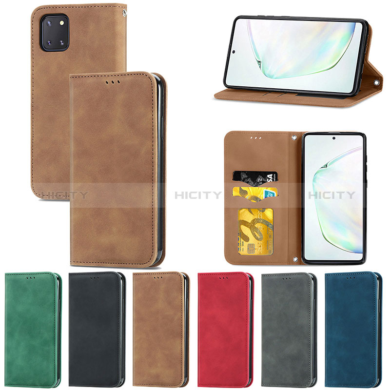 Handytasche Stand Schutzhülle Flip Leder Hülle S04D für Samsung Galaxy A81