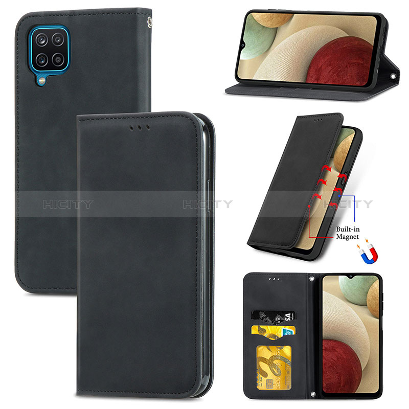 Handytasche Stand Schutzhülle Flip Leder Hülle S04D für Samsung Galaxy F12