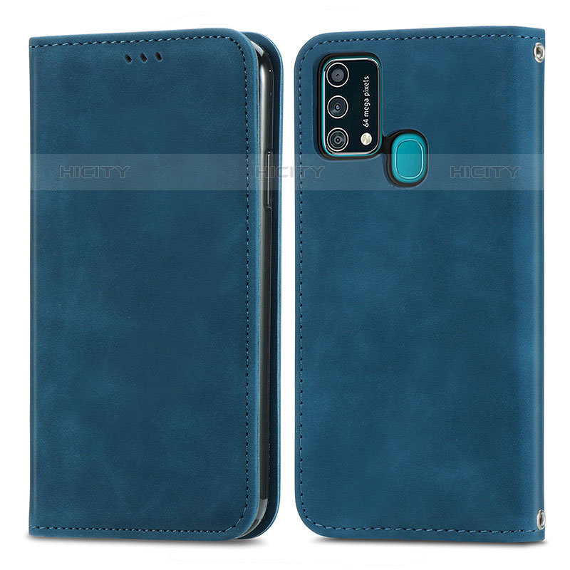 Handytasche Stand Schutzhülle Flip Leder Hülle S04D für Samsung Galaxy F41 Blau