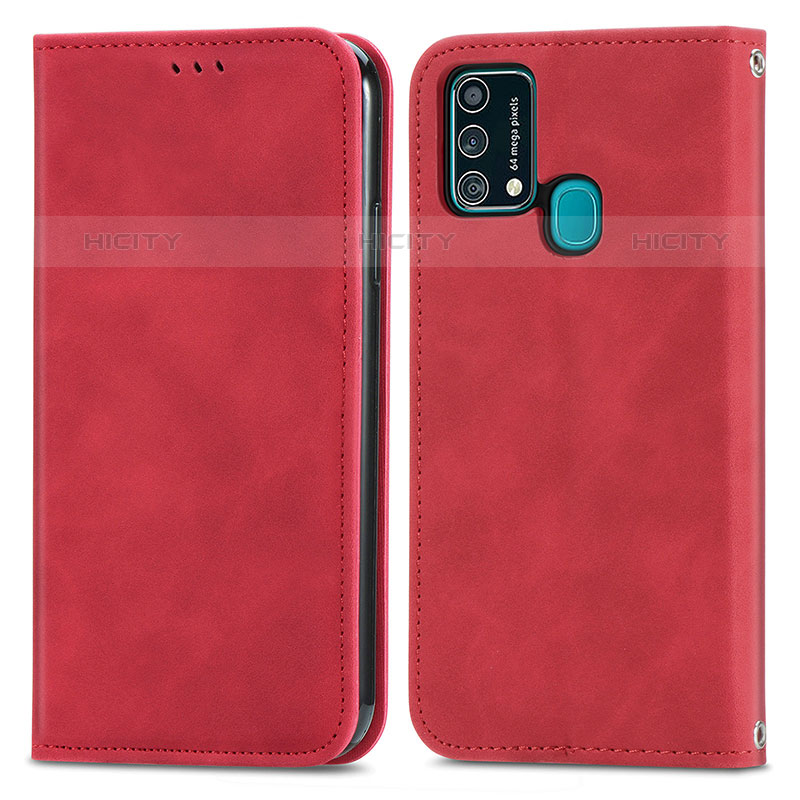 Handytasche Stand Schutzhülle Flip Leder Hülle S04D für Samsung Galaxy F41 Rot Plus