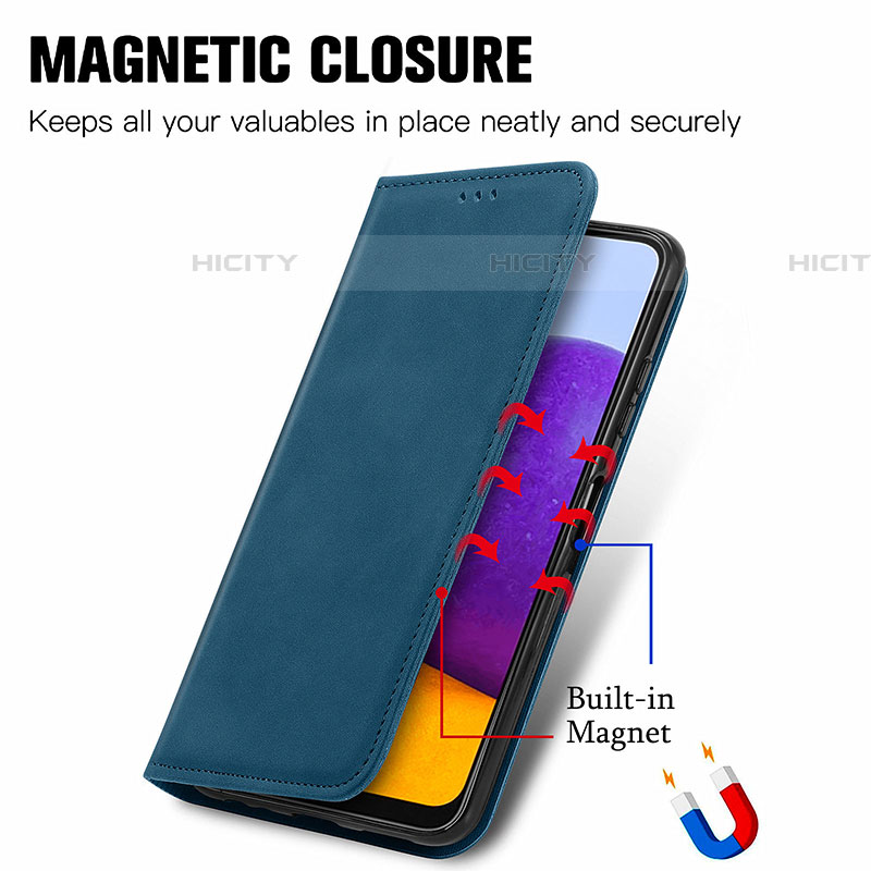 Handytasche Stand Schutzhülle Flip Leder Hülle S04D für Samsung Galaxy F42 5G groß