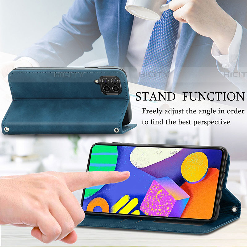 Handytasche Stand Schutzhülle Flip Leder Hülle S04D für Samsung Galaxy F62 5G groß