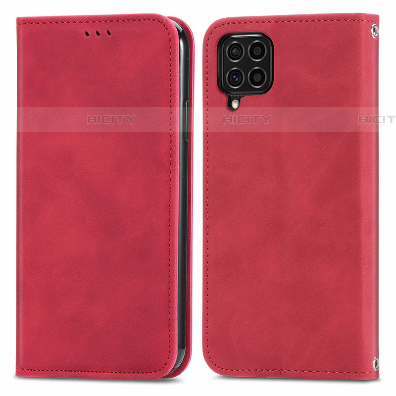 Handytasche Stand Schutzhülle Flip Leder Hülle S04D für Samsung Galaxy F62 5G Rot Plus