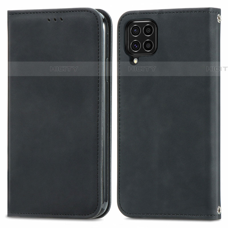 Handytasche Stand Schutzhülle Flip Leder Hülle S04D für Samsung Galaxy F62 5G Schwarz