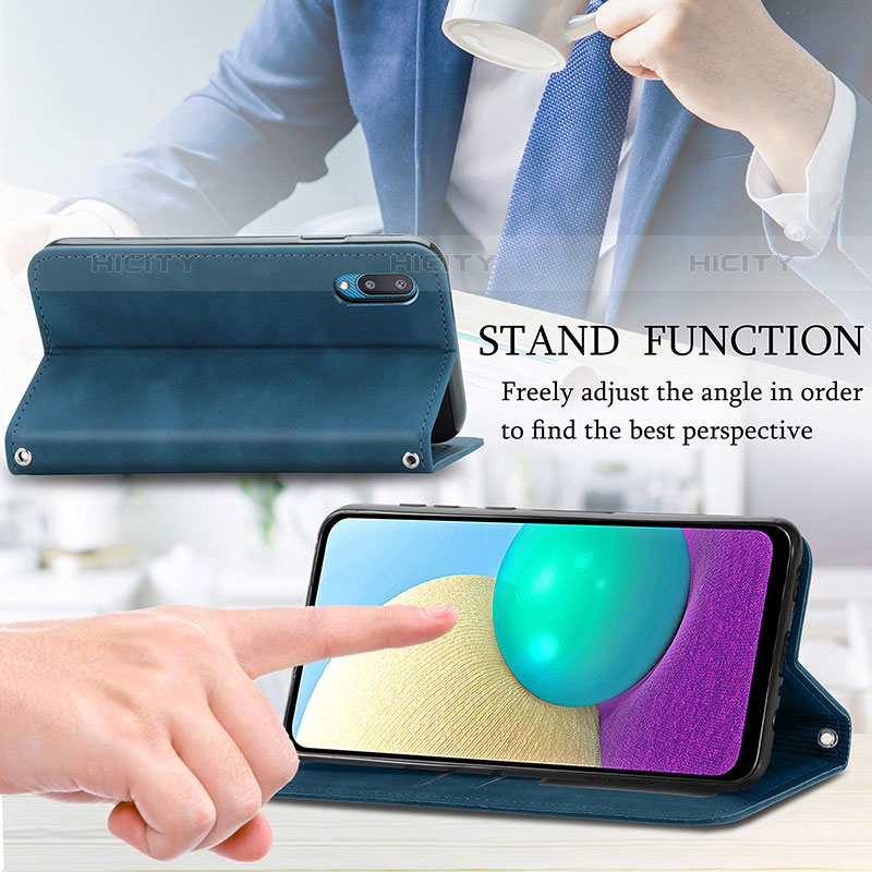 Handytasche Stand Schutzhülle Flip Leder Hülle S04D für Samsung Galaxy M02