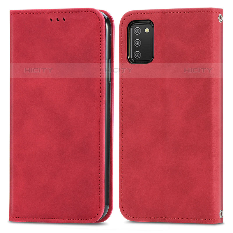 Handytasche Stand Schutzhülle Flip Leder Hülle S04D für Samsung Galaxy M02s Rot