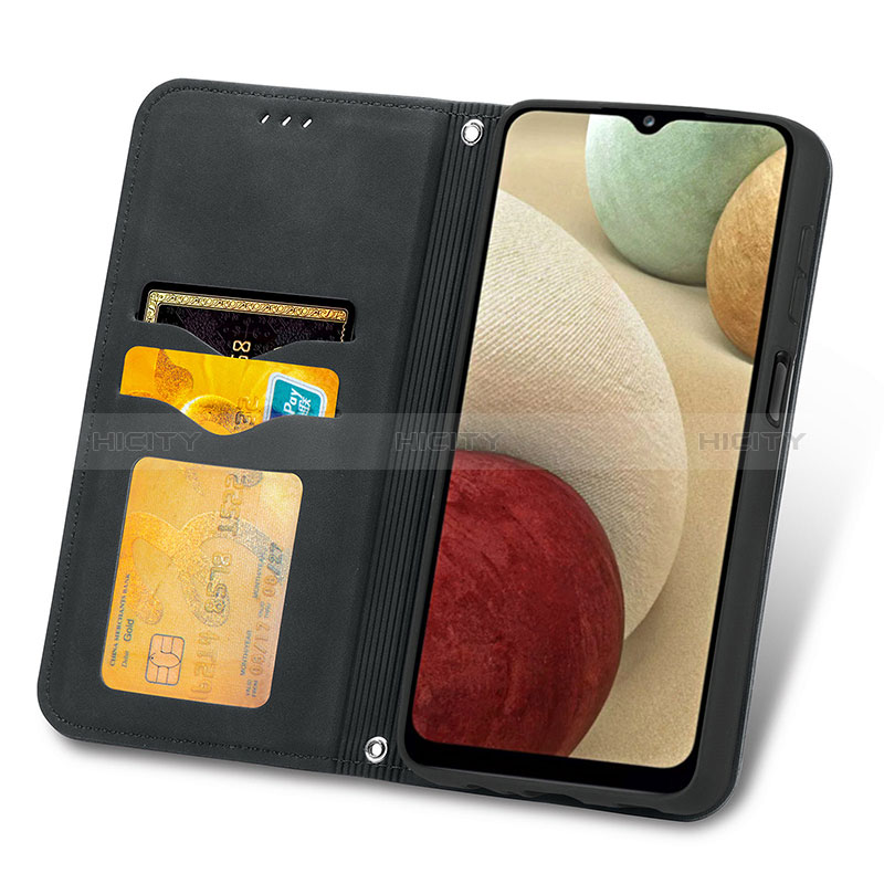 Handytasche Stand Schutzhülle Flip Leder Hülle S04D für Samsung Galaxy M12 groß