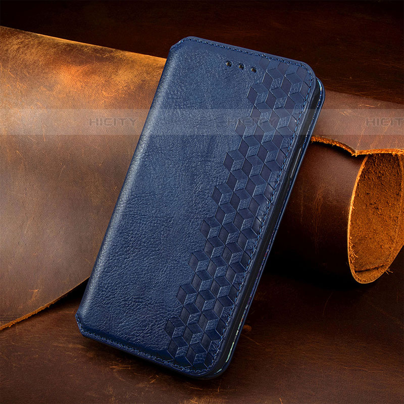 Handytasche Stand Schutzhülle Flip Leder Hülle S04D für Samsung Galaxy M13 4G Blau Plus