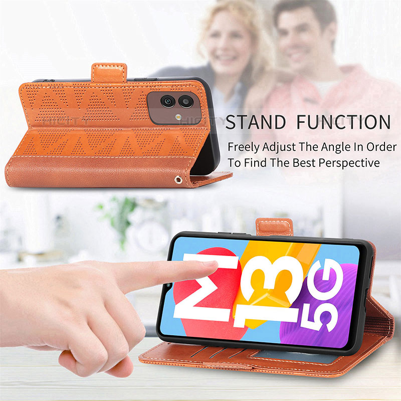 Handytasche Stand Schutzhülle Flip Leder Hülle S04D für Samsung Galaxy M13 5G