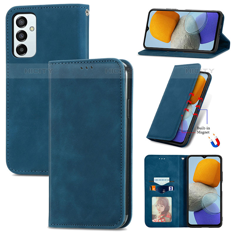 Handytasche Stand Schutzhülle Flip Leder Hülle S04D für Samsung Galaxy M23 5G groß