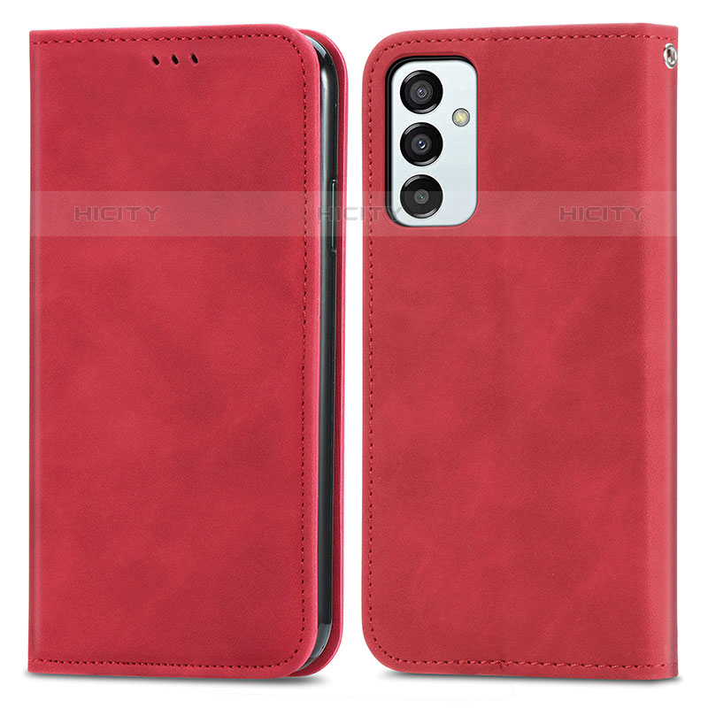 Handytasche Stand Schutzhülle Flip Leder Hülle S04D für Samsung Galaxy M23 5G Rot Plus