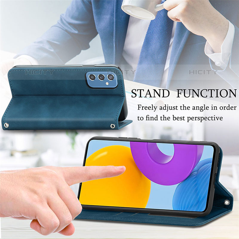 Handytasche Stand Schutzhülle Flip Leder Hülle S04D für Samsung Galaxy M52 5G groß