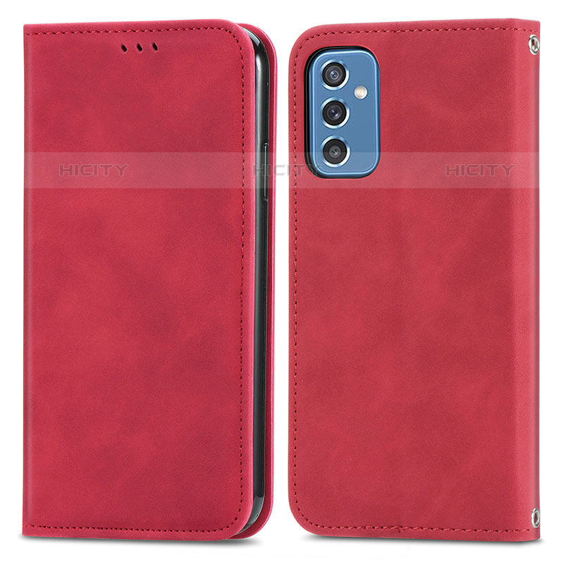 Handytasche Stand Schutzhülle Flip Leder Hülle S04D für Samsung Galaxy M52 5G Rot Plus