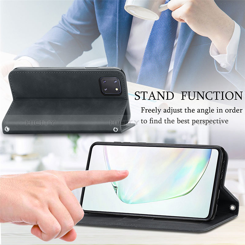 Handytasche Stand Schutzhülle Flip Leder Hülle S04D für Samsung Galaxy M60s groß