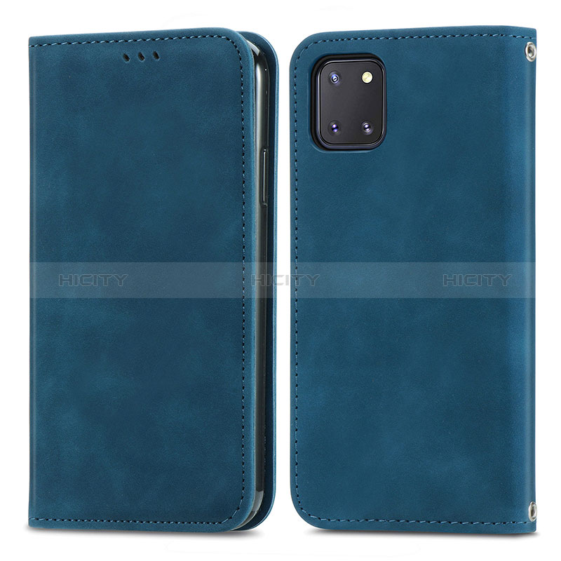 Handytasche Stand Schutzhülle Flip Leder Hülle S04D für Samsung Galaxy Note 10 Lite Blau Plus