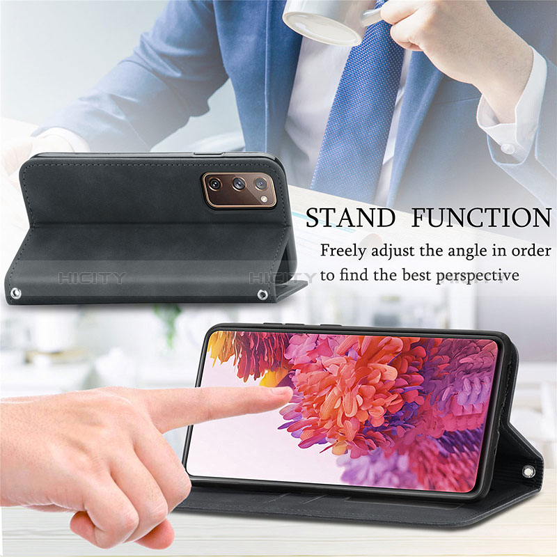 Handytasche Stand Schutzhülle Flip Leder Hülle S04D für Samsung Galaxy S20 FE 4G groß